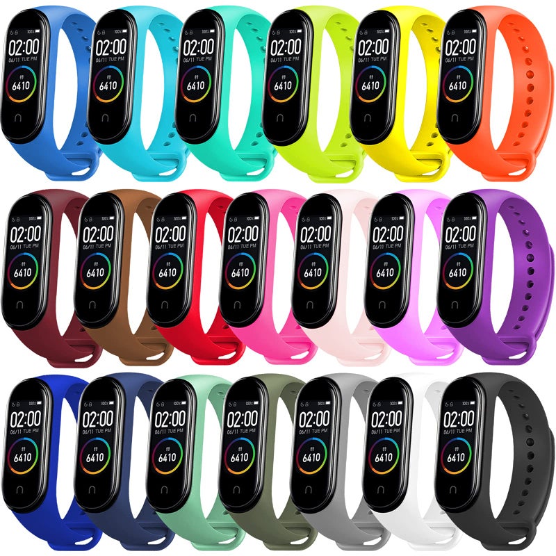 BANGTING 20 قطعة استبدال حزام متوافق مع Xiaomi Mi Band 4 / Xiaomi Mi Band 3 لـ Xiaomi Mi Band 4 سوار معصم إكسسوارات سيليكون لـ Mi Fit 3 Straps (20 لونًا) - Image 1